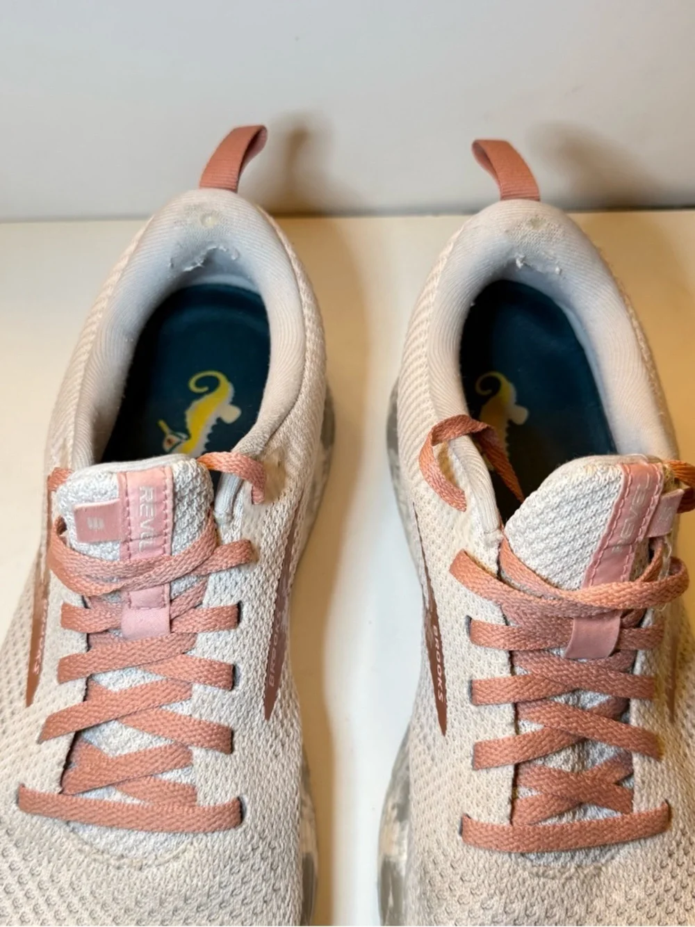 Brooks Women's Running Sneakers in Light Pink and Tan Accents